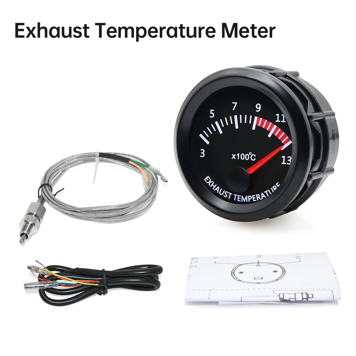 2'' 52mm Racing Car Indicator Water Temp Gauge Oil Temp Meter Voltmeter Oil Press Vacuum Boost Air Fuel Ratio EGT Instrument
