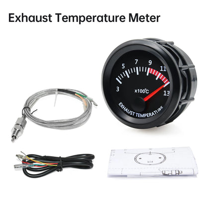 2'' 52mm Racing Car Indicator Water Temp Gauge Oil Temp Meter Voltmeter Oil Press Vacuum Boost Air Fuel Ratio EGT Instrument