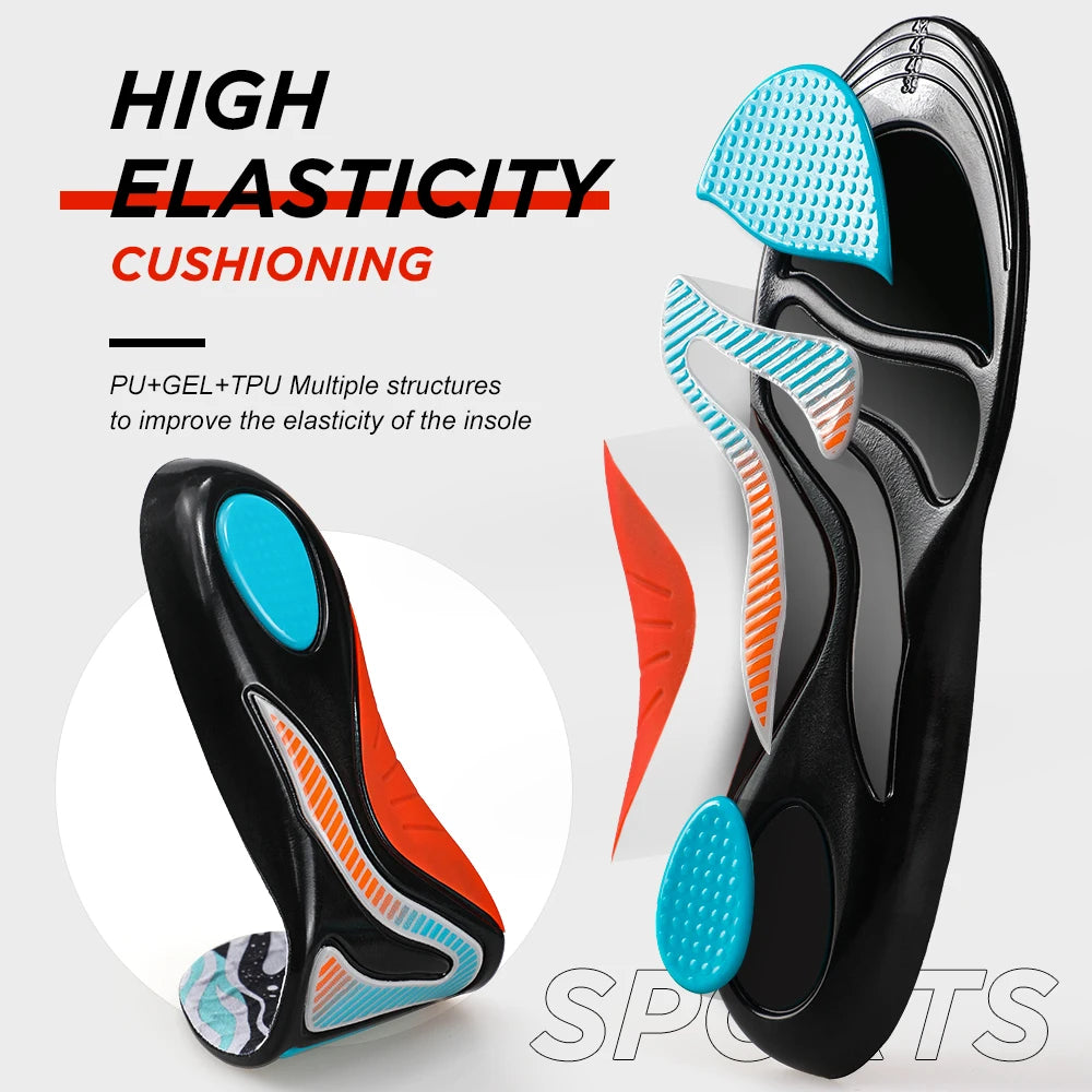 【Xxin】Sport Insole Shock Absorption Arch Support Insoles  Heel Pain Relief Shoes Pad Size 37-46