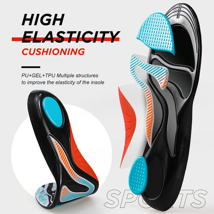 【Xxin】Sport Insole Shock Absorption Arch Support Insoles  Heel Pain Relief Shoes Pad Size 37-46