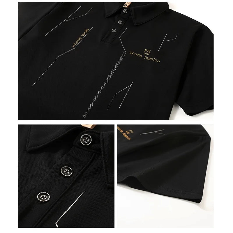 Extra Big Size Men's Ice Silk Polo Shirts Short Sleeve T-Shirt Casual Male Loose Fit Plus Large 180kg 12XL Business Summer 170kg