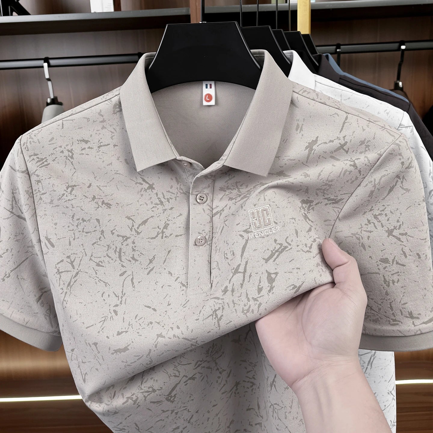 Luxury Cotton Refreshing For Men's Half-sleeved T-shirt 2026 Summer New Polo Shirt Loose Middle-aged Short-sleeved Printed Top
