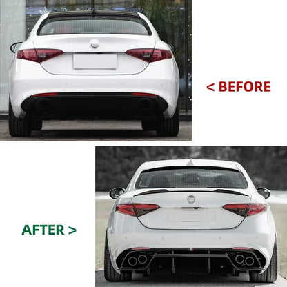 Carbon Look Car Trunk Spoiler Rear Spoiler For Alfa Romeo Giulia 2016-2023 Roof Splitter Tail Wing Body Kit Gloss Black Trim