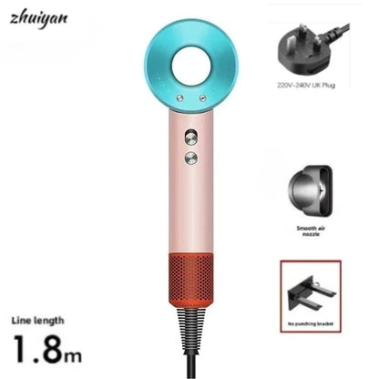 2026 Home Travel Professional Leafless Wall-mounted Hair Dryer Negative Ion with Air Collecting Scattering Nozzle Salon Tool