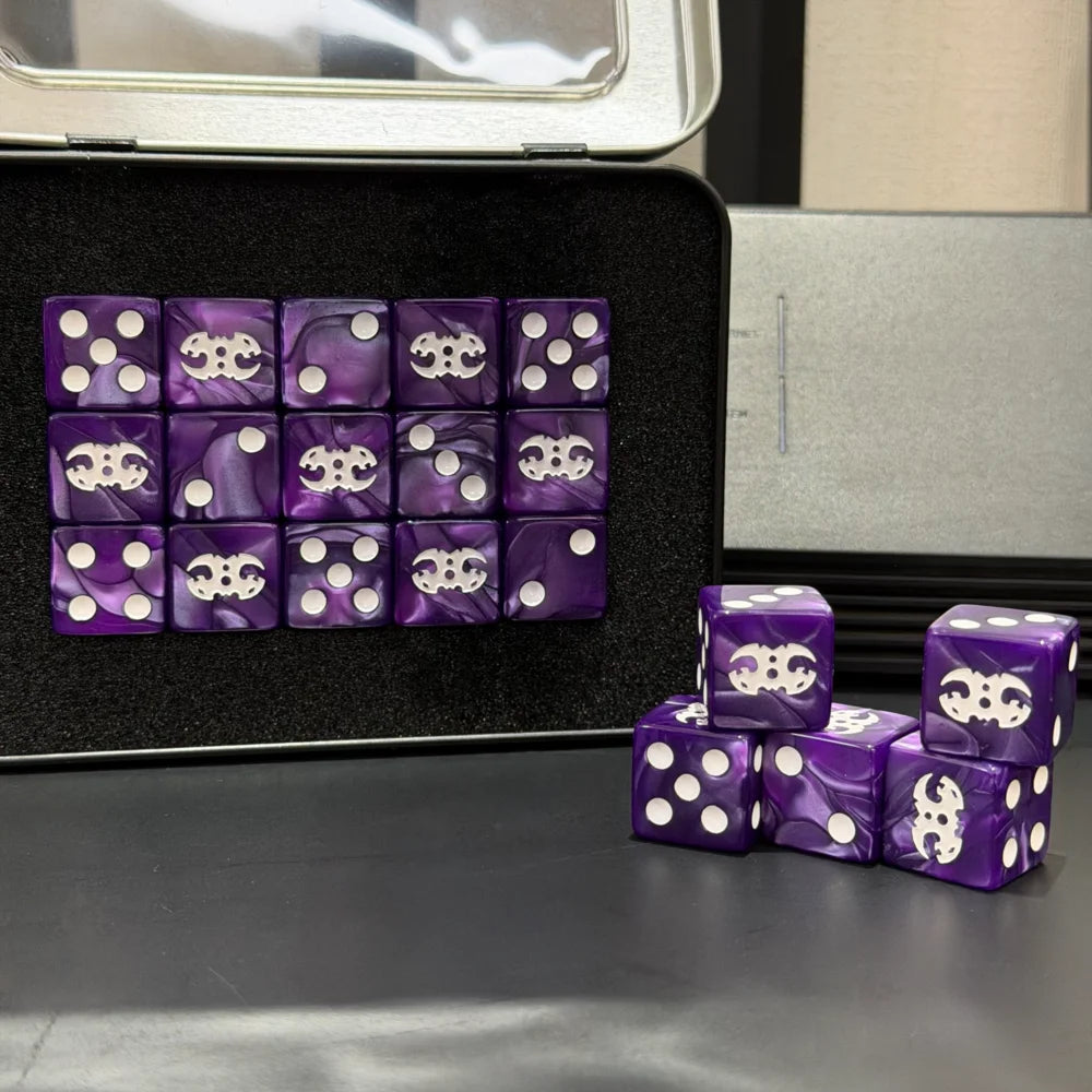 15PCS 16mm/0.63inch D6 Wargaming Dice Set for Tabletop Miniatures Game, Damage Tracking,Army Faction Themed Dice Tokens