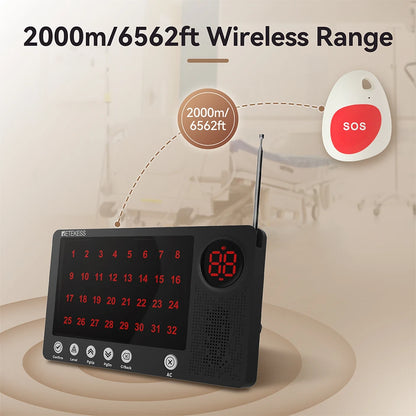 RETEKESS Caregiver Pager Emergency SOS Medical Alert System TH108 Screen Receiver SOS Call Buttons For Patients Hosptial Clinic