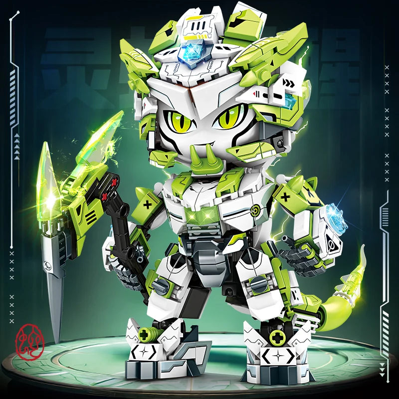 2025 New Model Mechanical Panda & Zodiac Building Blocks Gift Set - 12-in-1 Articulated Animal Toys for Birthday Christmas Gifts