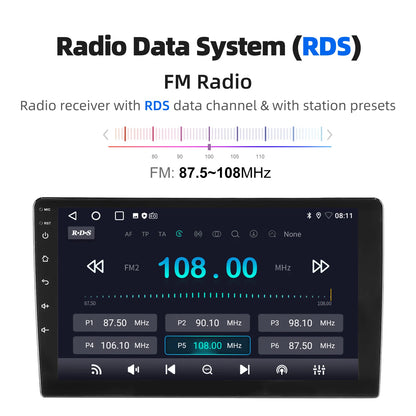 ESSGOO 9Inch 2 DIN Car Stereo Radio Wirless Carplay Android Auto Car Stereo Bluetooth 64G GPS Navigation RDS WiFi USB FM DAB+CAM