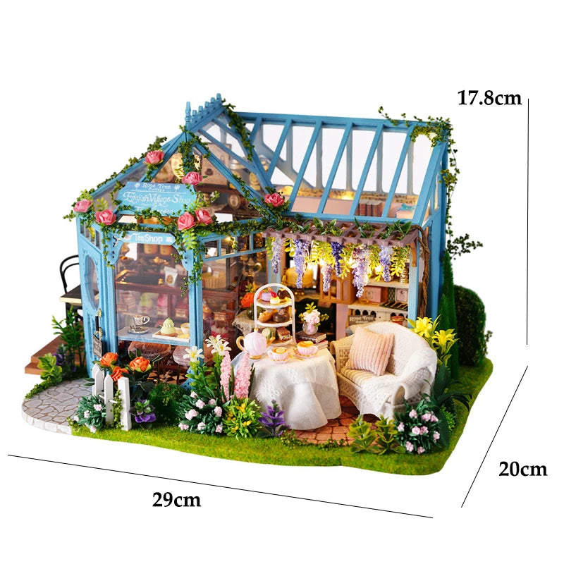 Magical House Wooden Miniature Doll House Magic Shop DIY Dollhouse Kit With Furniture Retro Home Model Toys For Xmas Gifts