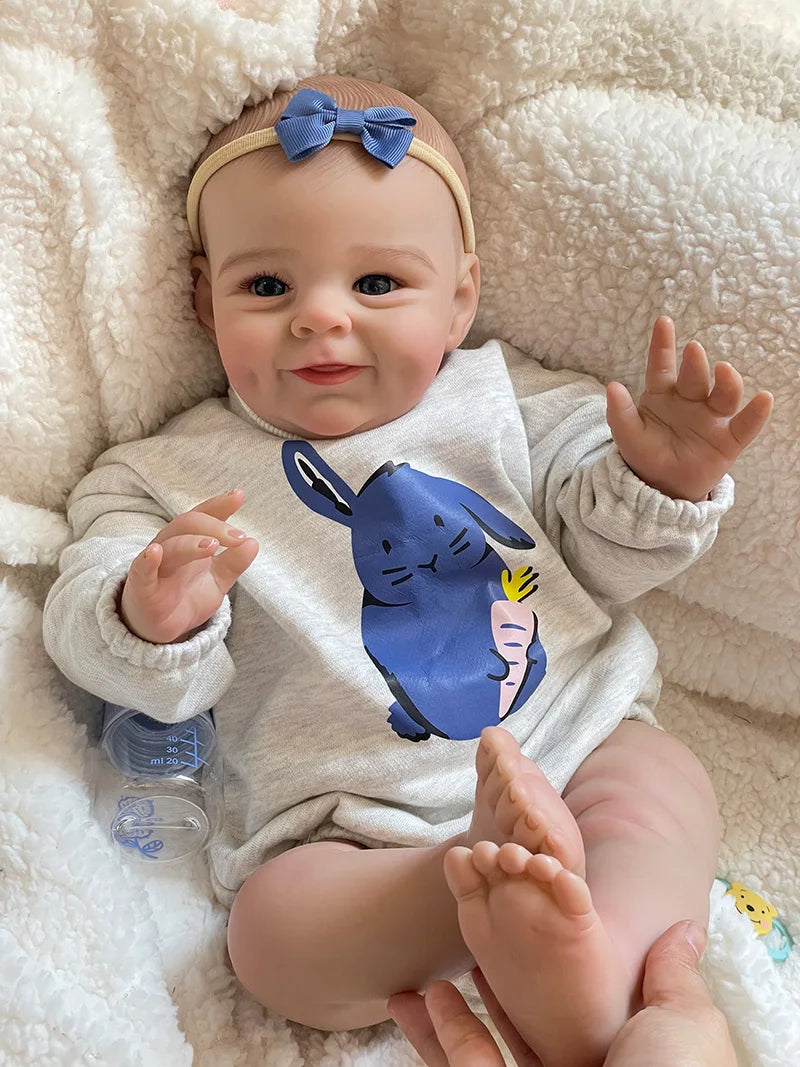 Cokela 20inch/50cm Real baby doll Real Soft Touch Baby Realistic Silicone Reborn Baby Doll With Hand-Drawing Hair