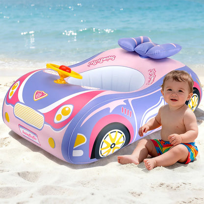 Kids Car Swimming Seat Float Ring Inflatable Infant Floating For Summer Swim Boat Circle Bathing Water Toy with Canopy