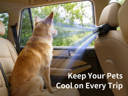 Socool Portable Car Fan Wireless 10000mAh 27.5Hrs Long-Lasting 4-Speed Cooling Backseat Fan Headrest Fan for Baby Kids RV Truck