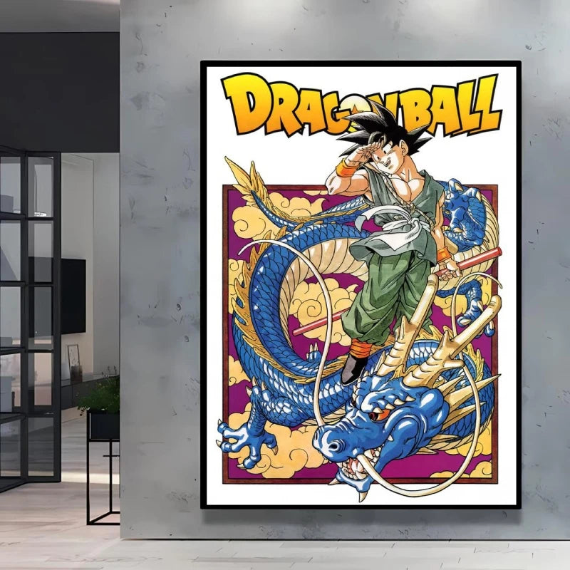 Dragon Ball Poster Super Saiyan Wall Art Goku Themed Painting Vivid Battle Design Durable Canvas Perfect for Anime Room Decor