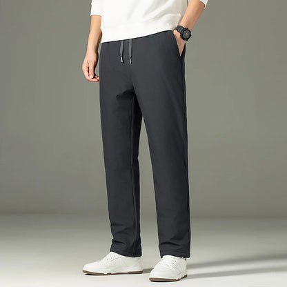 Men's Thickened Lamb Velvet Cotton Pants Autumn Winter Casual Trousers Windproof Coldproof Warm Fleece Lined Long Pants