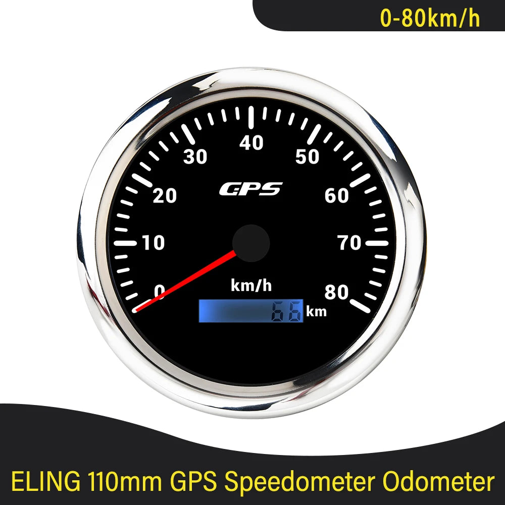 Newest Universal 110mm GPS Speedometer 60K 80K 120K 200K with GPS Antenna and 7 Colors Backlight for Boat Truck Car