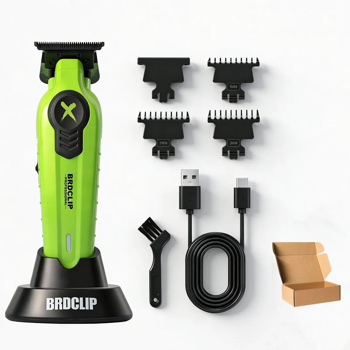 New 2026 BRDCLIP FA1T Green Professional Hair Trimmer Barber Carving Gradient Finish Machine Electric Clipper with Charger Stand