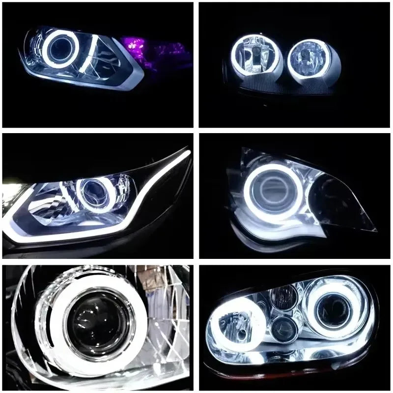 2PCS Car Colorful Cotton LED Angel Eyes Halo Rings APP Control Headlight Lamps Daytime Running Light for Car Offroad Motorcycle
