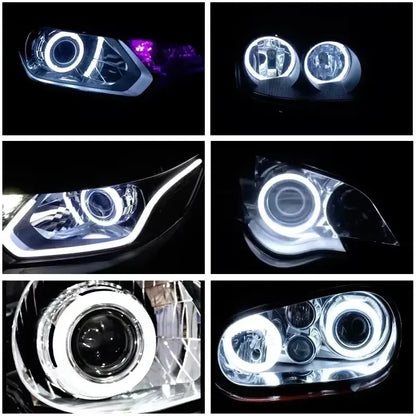 2PCS Car Colorful Cotton LED Angel Eyes Halo Rings APP Control Headlight Lamps Daytime Running Light for Car Offroad Motorcycle