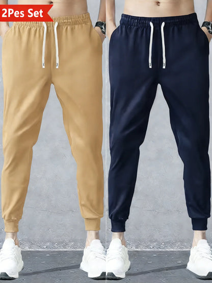 2-Pack Men Trousers Sports Pants Casual Summer Man Clothing Sweatpants Spring 2026 Light Weight Men's Adult Y2k Black Trousers