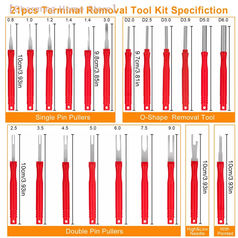 【M】21Pcs Terminal Removal Key Tool, Terminal Pin Extractor Puller Repair Remover Key Tool For Car