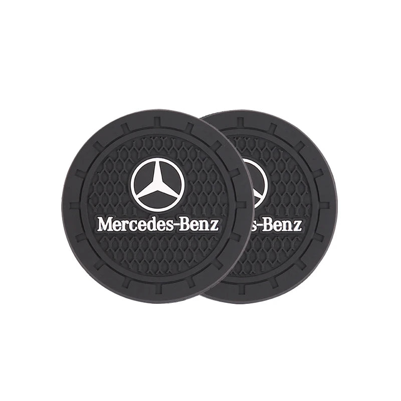 2Pcs Crystal Decoration Silicone Mat Car Water Cup Groove Anti-slip Pads For Mercedes Benz AMG Smart W205 C300 W203 W206 W108