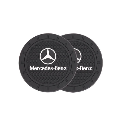 2Pcs Crystal Decoration Silicone Mat Car Water Cup Groove Anti-slip Pads For Mercedes Benz AMG Smart W205 C300 W203 W206 W108
