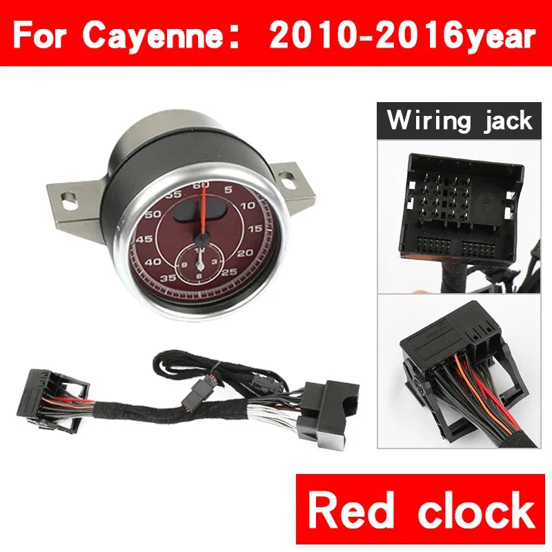 Stopwatch For Porsche Cayenne 958 10-17 Interior Dashboard Central Chrono Clock Compass Time Electronic Meter Clock Accessories