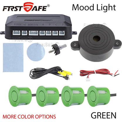 22mm Flat Sensor CVBS Vehicle Mounted Video Visual Parking Backup Radar Distance Alarm Universal Auto Safety Auxiliary Kit