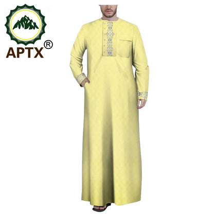 Muslim Jubba for Men Quality Thobe Tailor Made Single Breasted Loose Casual Style Long Robe for Event Wedding TA2014001