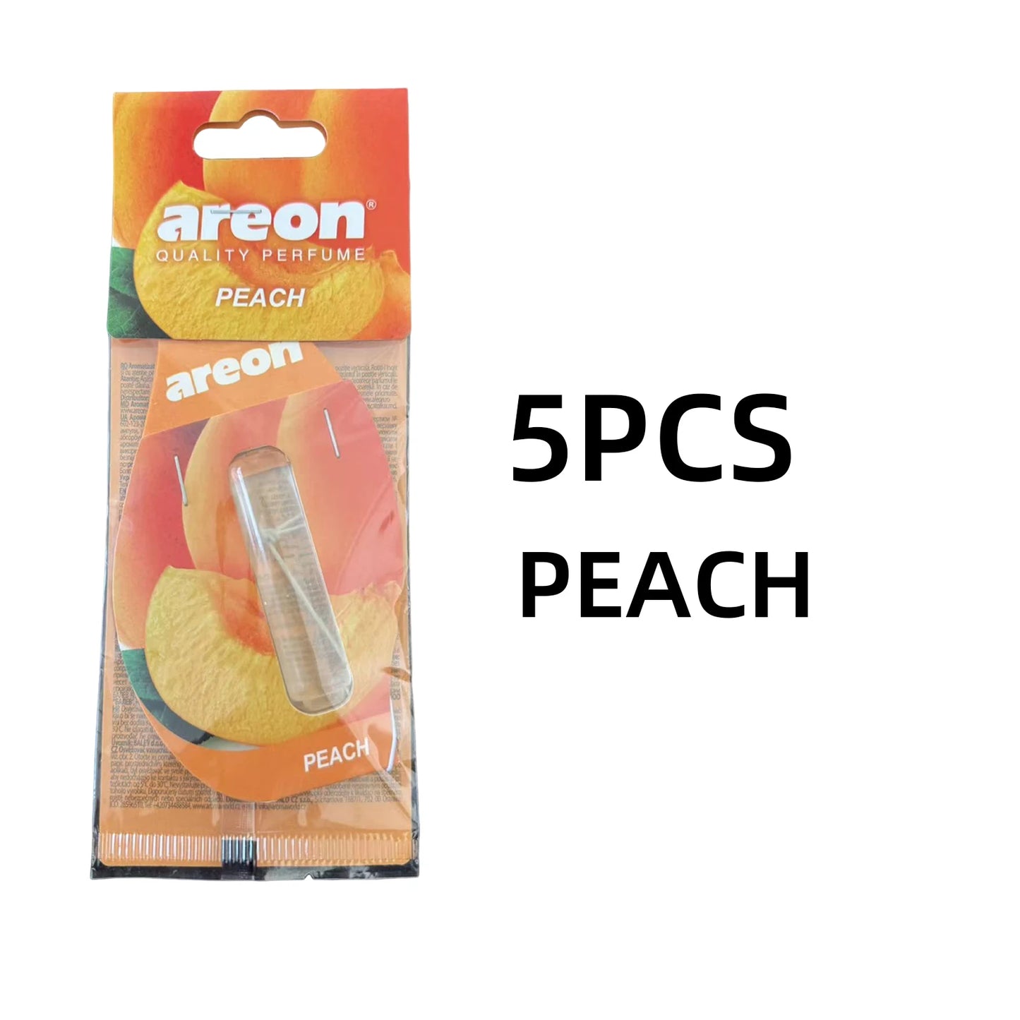 Areon 5/20pcs PEACH Scent Car Air Freshener, Natural Tea-Scented Paper, Car-Mounted Hanging Type, Car Interior Accessories