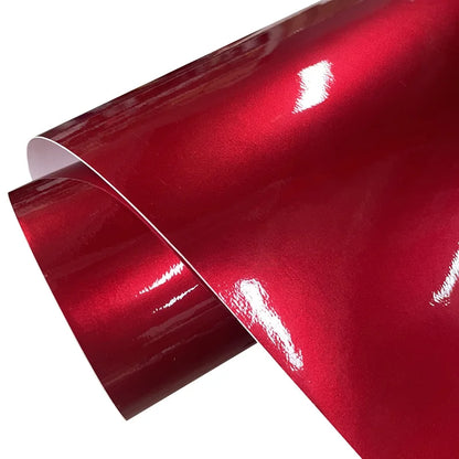 Premium Candy Metallic Gloss Metal Red Vinyl Wrap Adhesive Film Decal Car Wrapping Foil with Air Release Bubble