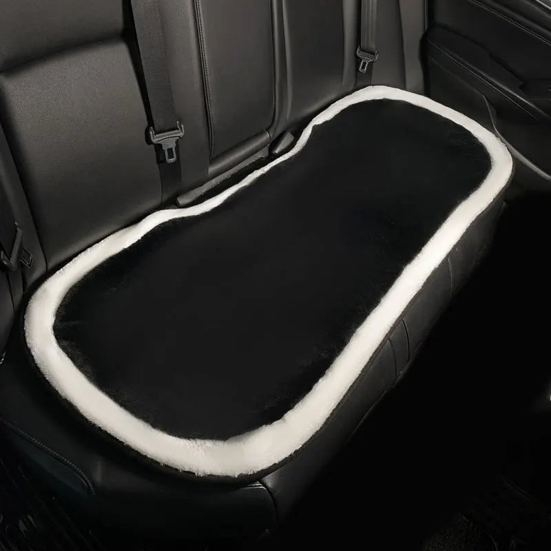 Winter New Cartoon Plush Car Cushion Simple Black White Thickened Anti Slip Women's Auto Seat Pad Cute Interior Modification