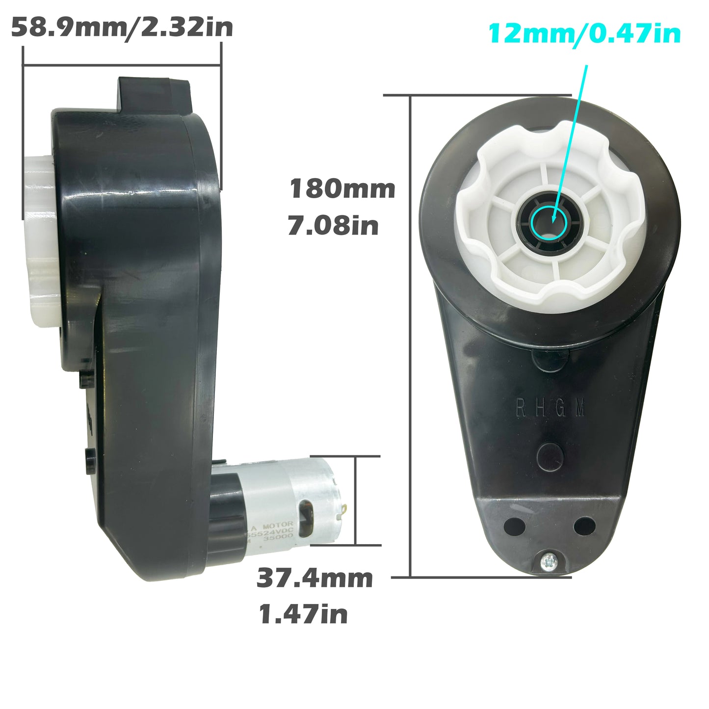 6V 12V 24V RS550 High-Speed Metal Gear Children Electric Ride on Car Vehicle Motor Gearbox Engine Reducer with Connector Upgrade
