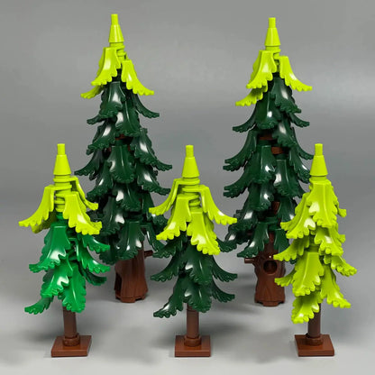 MOC City Garden Building Block Set – DIY Assembly Pine & Pine And Cypr, Street View Forest Plants, Trunk Leaves Grass Accessorie