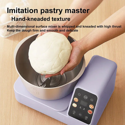 5L Auto Dough Kneading Machine Home 304 Stainless Steel Timing Dough Mixer Multi-functional Fermentation Integrated Kitchen Tool