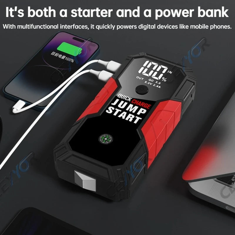 CEYYOR New 12V Jump Starter Car Battery Starting Device,Professional Booster Jump Starter for 8.0L Petrol 7.0L Diesel Car 점프스타터