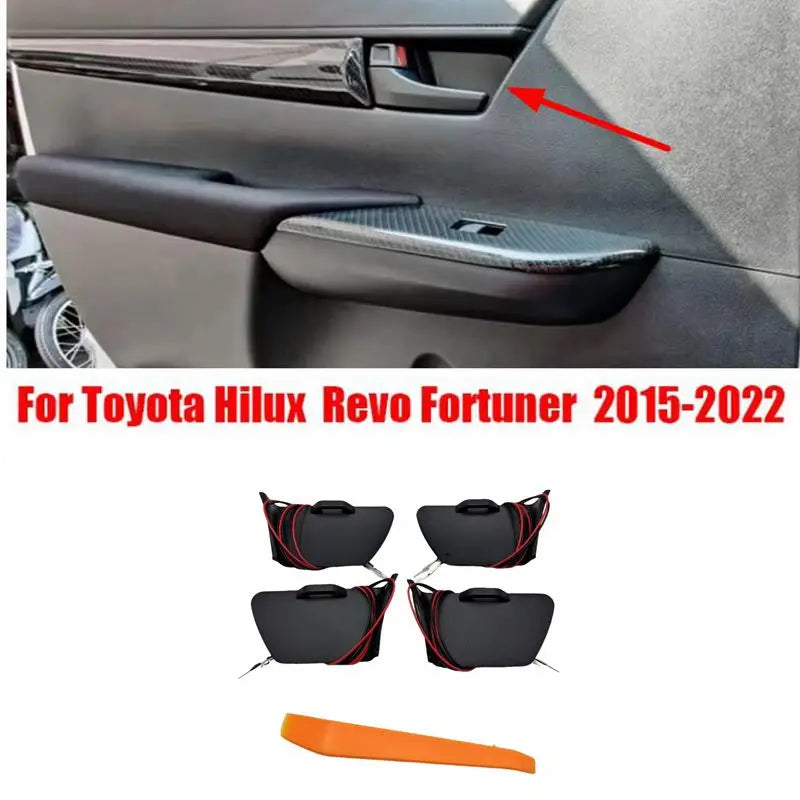 LHD RHD For Toyota Hilux Revo Fortuner 2015-2022 Car LED Door Bowl Armrest Atmosphere Light Interior Lights Bowl Handle Frame