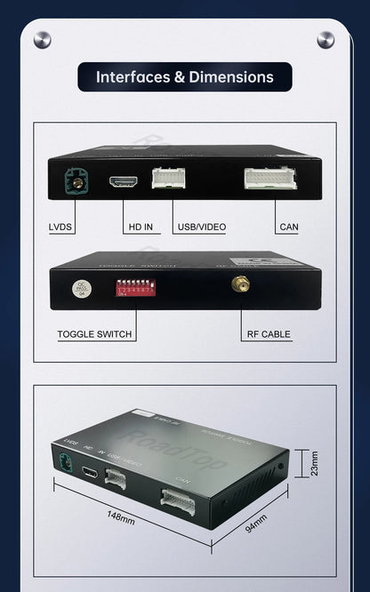 Road Top Wireless CarPlay for Mercedes Benz E-Class W212 E Coupe C207 NTG4.5/4.7/5.0 2011-2015 with Airplay Android Auto