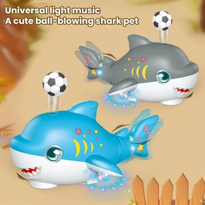 Electric Blowing Ball Shark Automatic Obstacle Avoidance Floating Ball Swing Shark with Music Light Interactive Toy Kid Gifts