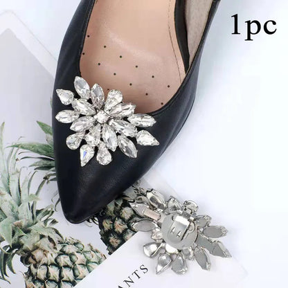 1Pc Shiny Shoes Clips Women High Heel Rhinestone Wedding Bride Shoes Charm Buckle Decorations Jewelry Shoes Accessories