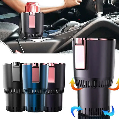 Smart 12V Portable Mini Can Fridge Cooler & Warmer, 2-in-1 Single Cup Holder Chiller for Car & Office Desk Travel Mug Heater