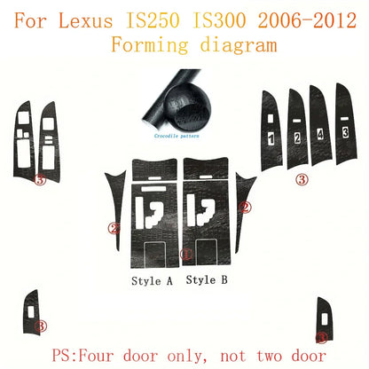 For Lexus IS250 IS300 2006-2012 Interior Central Control Panel Door Handle Carbon Fiber Stickers Decals Car styling Accessorie