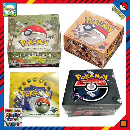 Pokemon 36 Packs 1ST Edition Classic Base Jungle Rocket Fossil Set Proxy Pokémon Cards PKM Games Board Games Card Collection