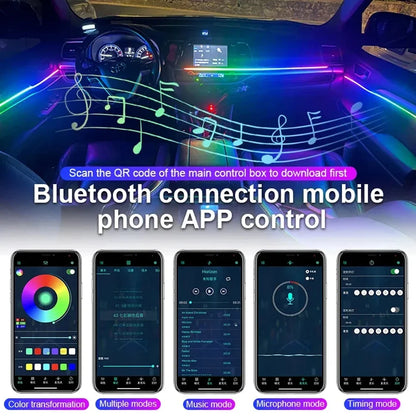 For BMW Only Neon Car Ambient Lights Full 213 Colors Streamer RGB LED Interior Hidden Ergonomic Strip For F10 F20 F30 G20 G30