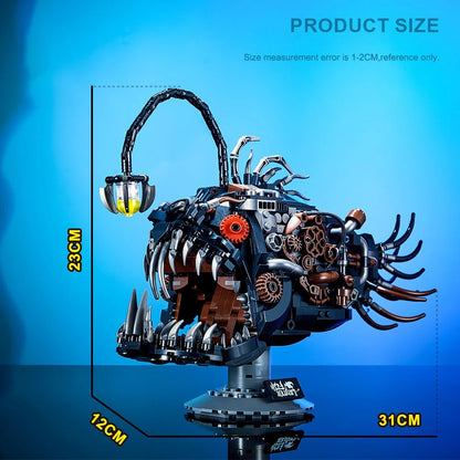 Mechanical Piranha Building Blocks LED Light MOC DIY Assembly Model Desktop Home Decor Ornament Birthday Gift Kids Boys Girls Ad