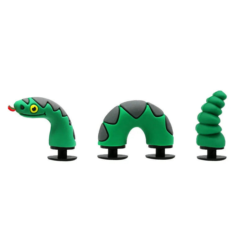 3D Cute Cartoon Shoe Decoration Buckle Charms Accessories Head Top Dragon Snake Crocodile DIY Combination Kids BHL1245-cat