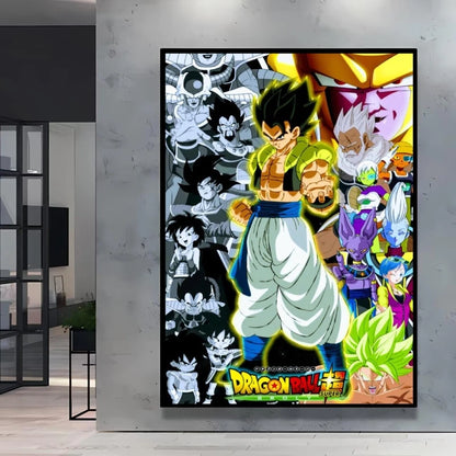 Dragon Ball Poster Super Saiyan Wall Art Goku Themed Painting Vivid Battle Design Durable Canvas Perfect for Anime Room Decor