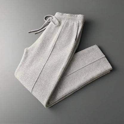 Autumn and winter new 100% cashmere wool pencil pants loose Joker wool knitted casual long men's pencil pants.