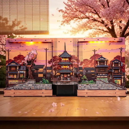 CUTEBEE DIY Book Nook Kit Japanese Sakura 3D Puzzle Dollhouse for Bookshelf Unique Craft Gift for Book Lover Christmas Miniature