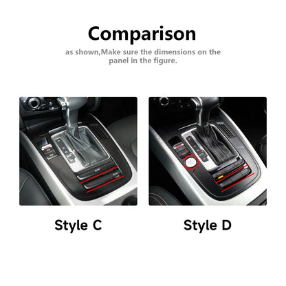 Car Center Console Gear Shift Panel Set, For Audi A4 S4 RS4 A5 S5 RS5 (2007-2016) Carbon Fiber Interior Sticker Trim Accessories